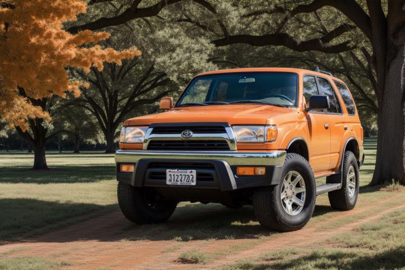 05553-334219800-4RUNNER2 ((orange body)) with white racing stripe, parked next to a huge oak tree, misty morning, scene from the show supernatur.png